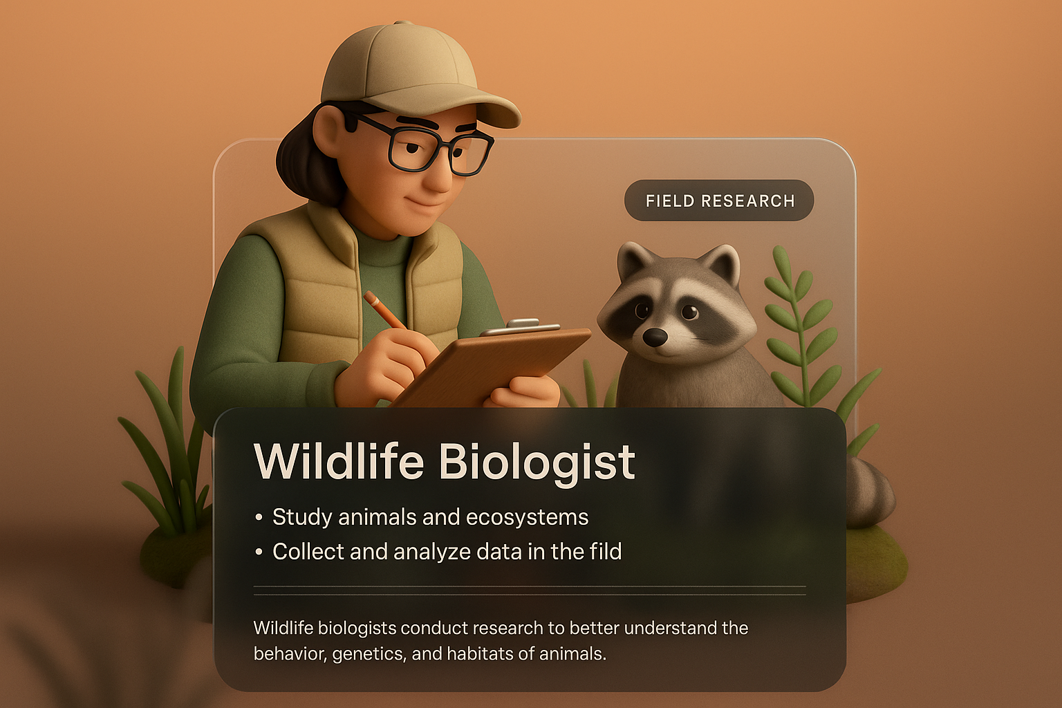 3D Design of a Wildlife Biologist in Action