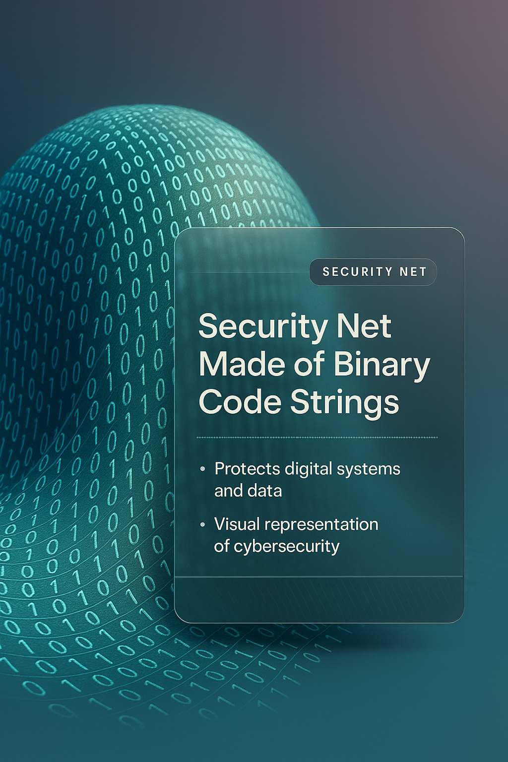 3D Security Net Illustration with Binary Code Design