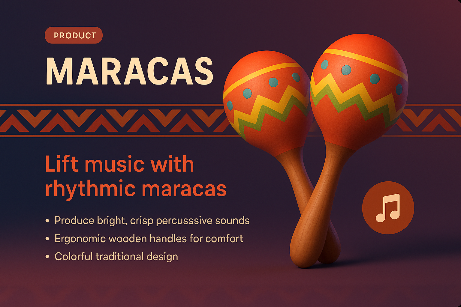 Vibrant 3D Maracas Illustration for Music Enthusiasts