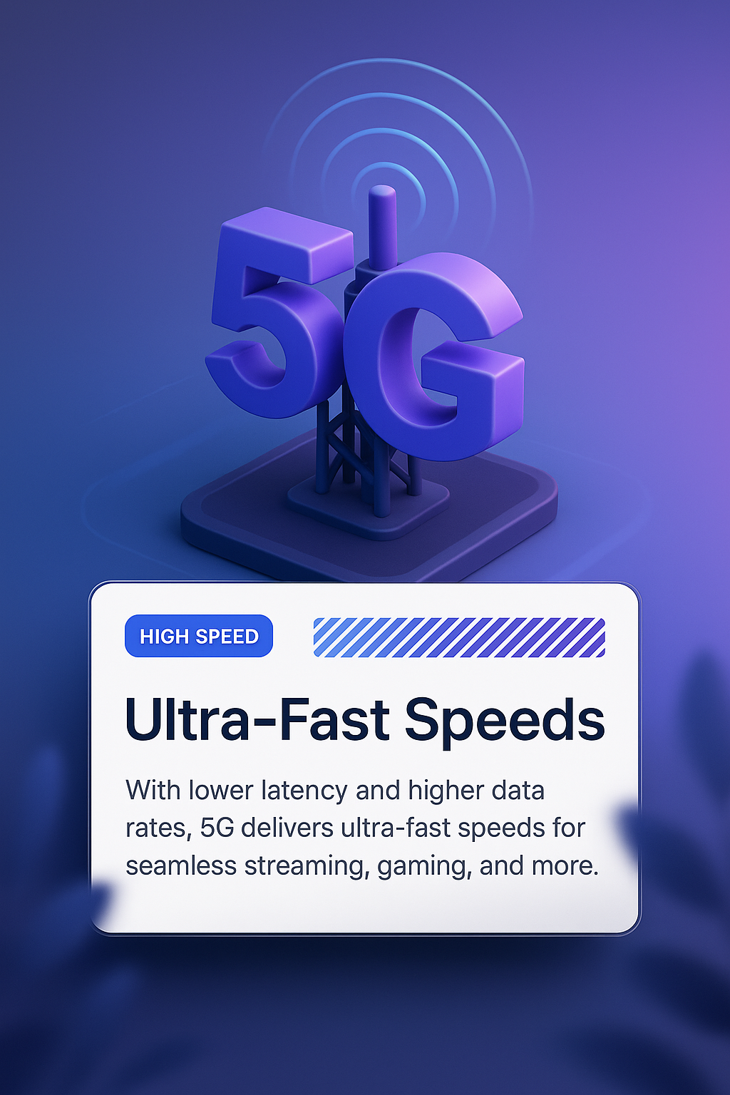 3D Illustration of 5G Technology with Dynamic Visual Elements