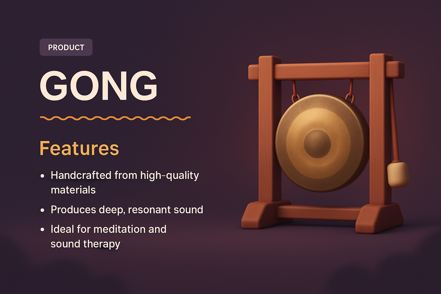 3D Gong Illustration for Landing Page Design