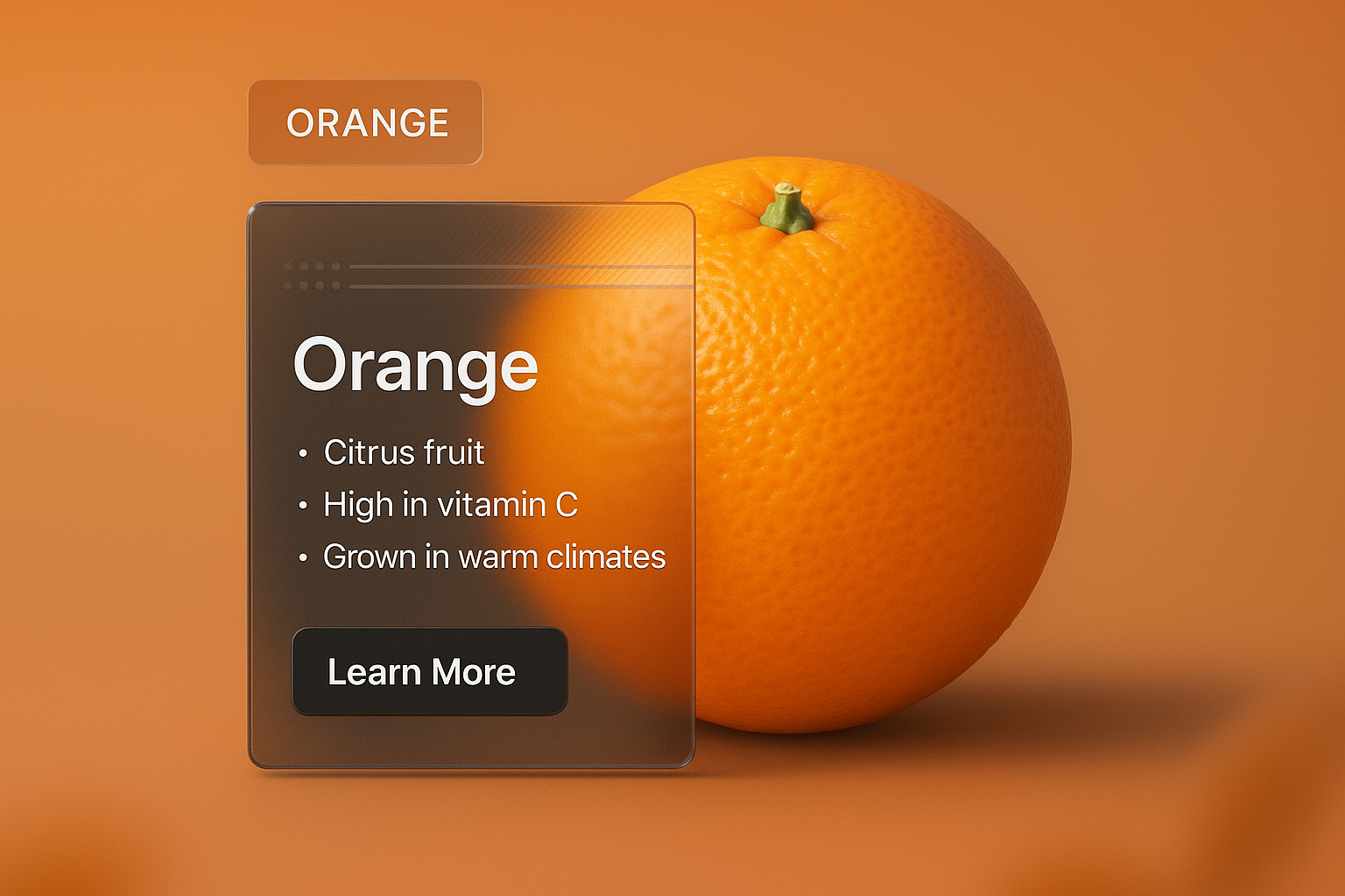 Vibrant Orange with Informative Card Design