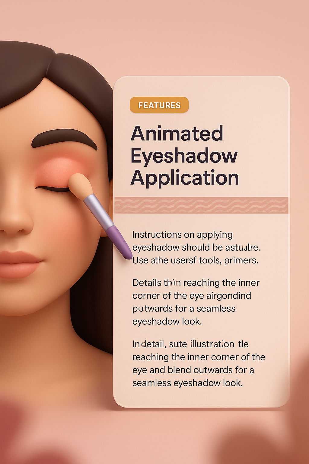 3D Animation of Eyeshadow Application with Features Block