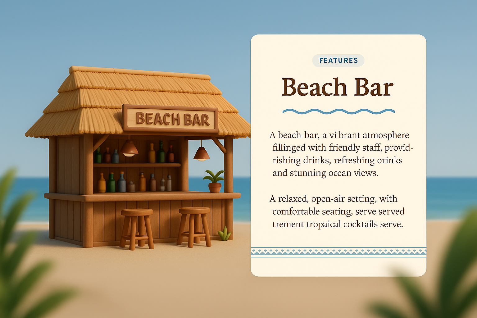 Charming Beach Bar Design with Tropical Vibe