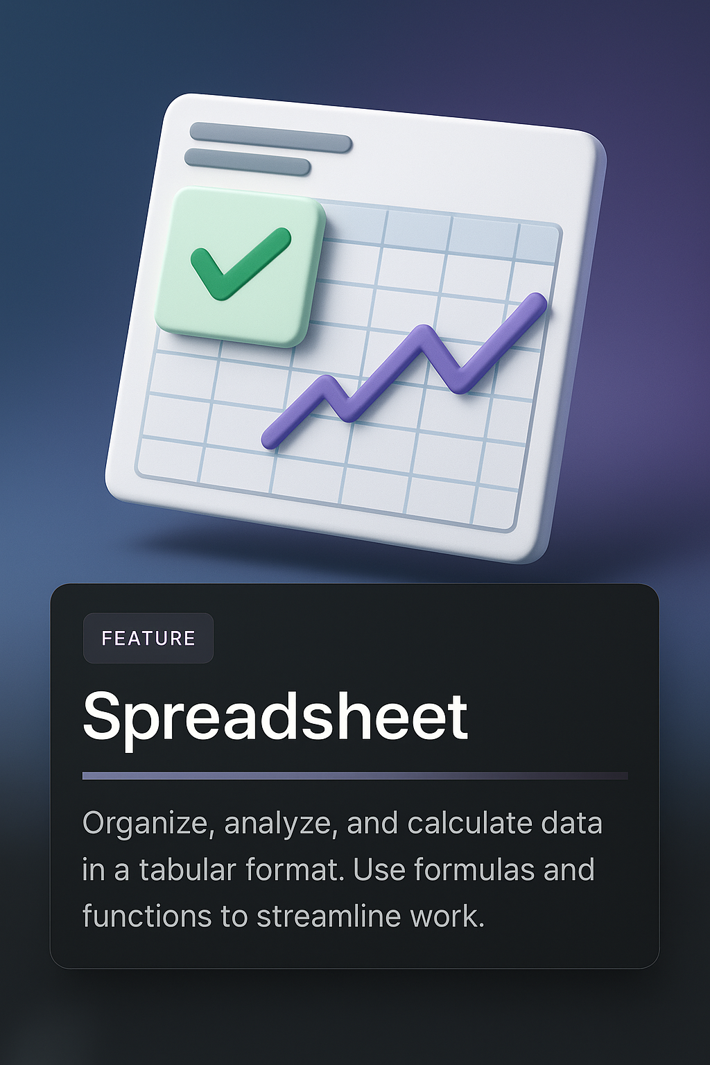 3D Web Design Featuring a Spreadsheet Illustration