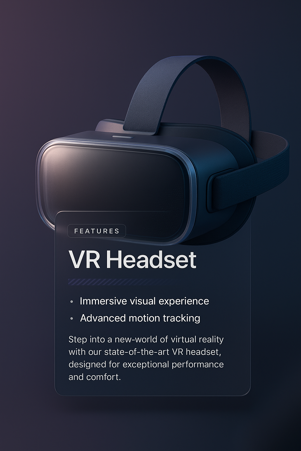 3D Illustration of VR Headset with Feature Highlights