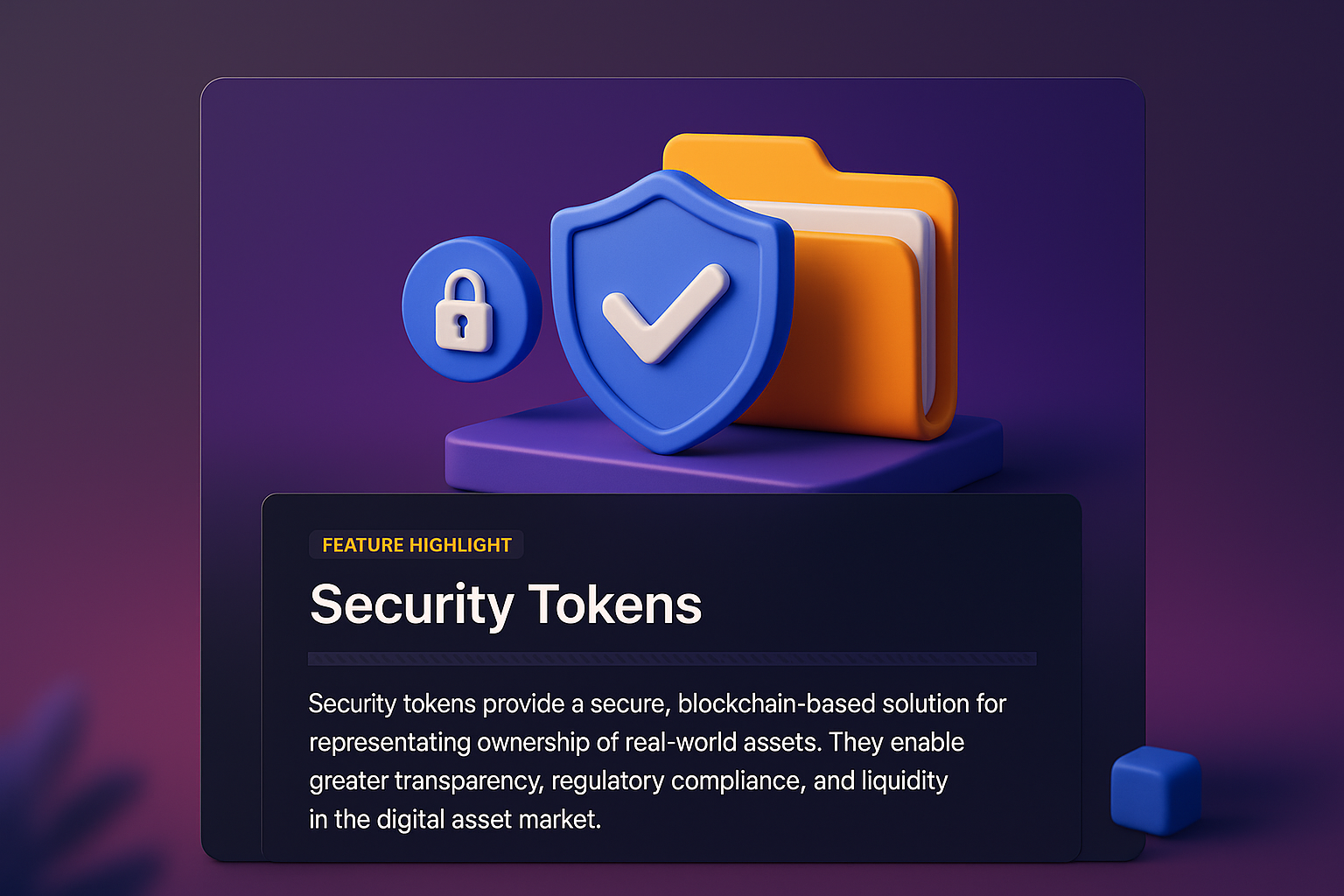 3D Web Design Block Featuring Security Tokens