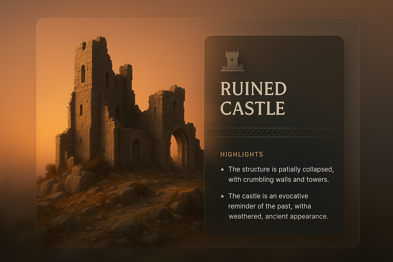 Stunning Ruined Castle Design Concept for Web Pages