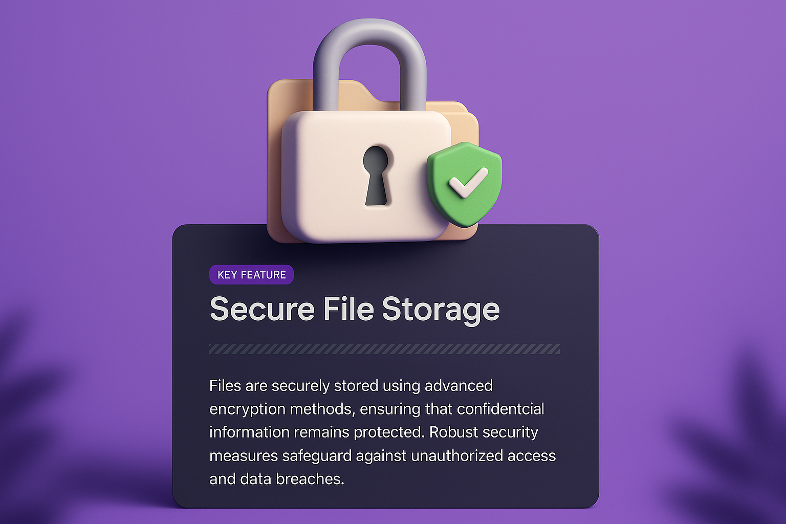 3D Illustration of Secure File Storage Web Page Design