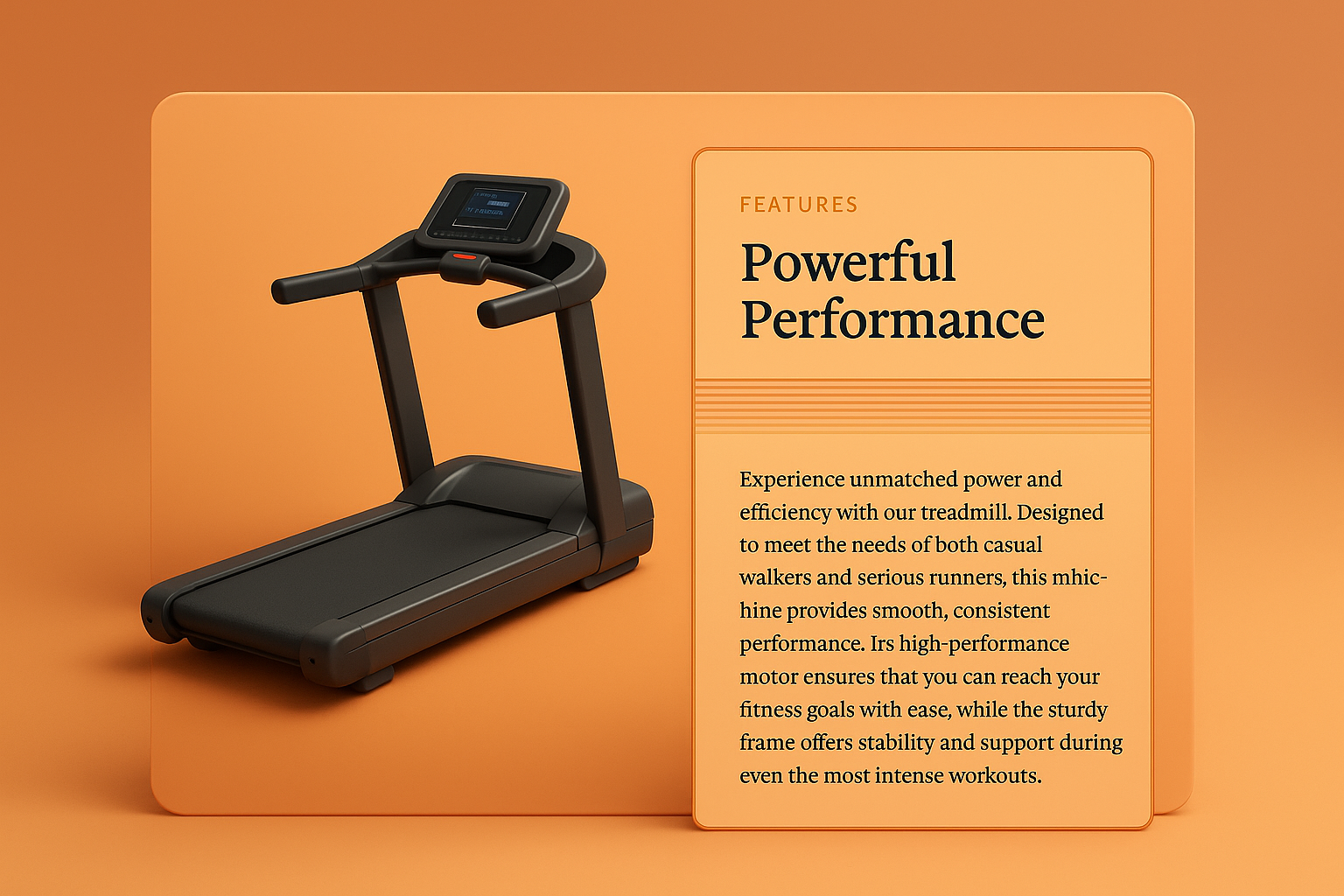 Modern Treadmill Design with Features Highlight