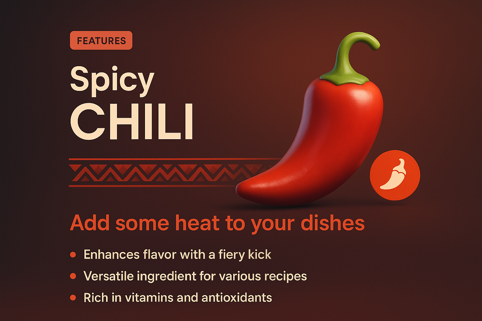 Landing Page Design for Spicy Chili Features