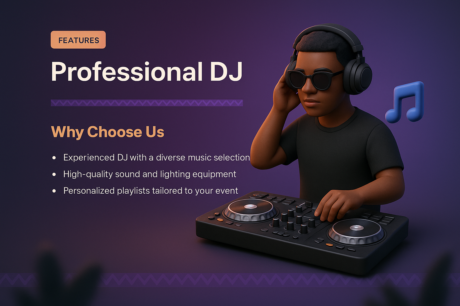 3D Design for Professional DJ Landing Page
