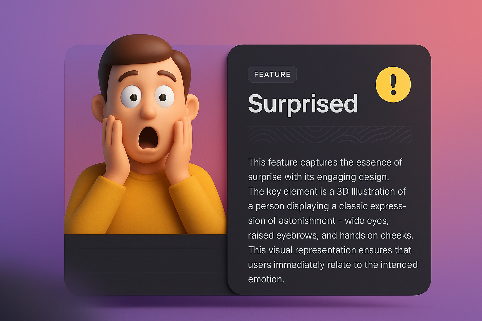 3D Web Page Design Featuring Surprise Emotion