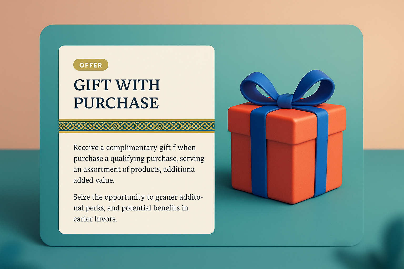 3D Design of Gift with Purchase Concept Page