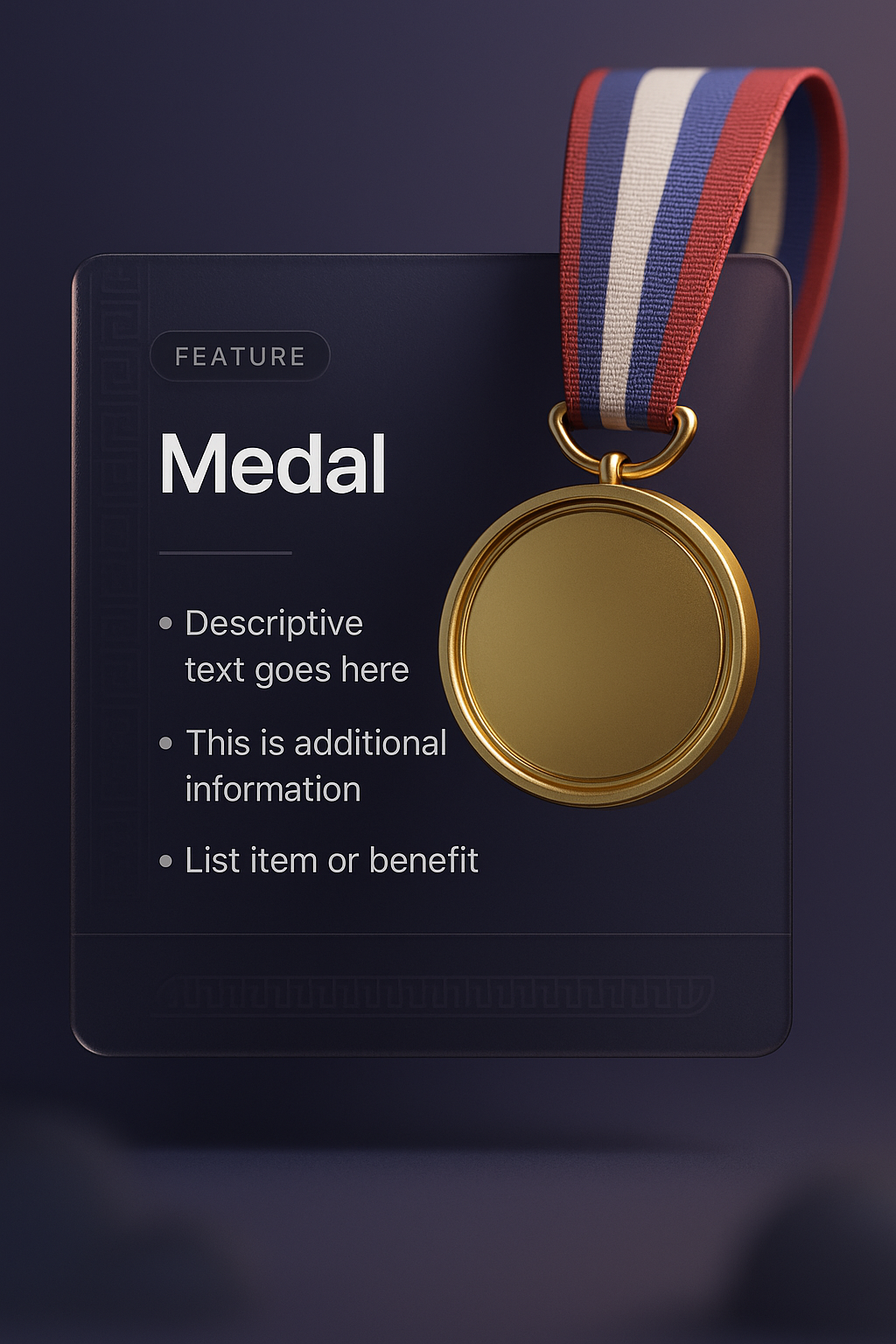 3D Design with Effects Featuring a Medal