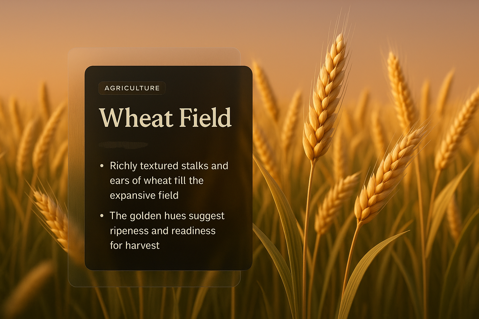 Stunning Wheat Field Design with Integrated UI Elements