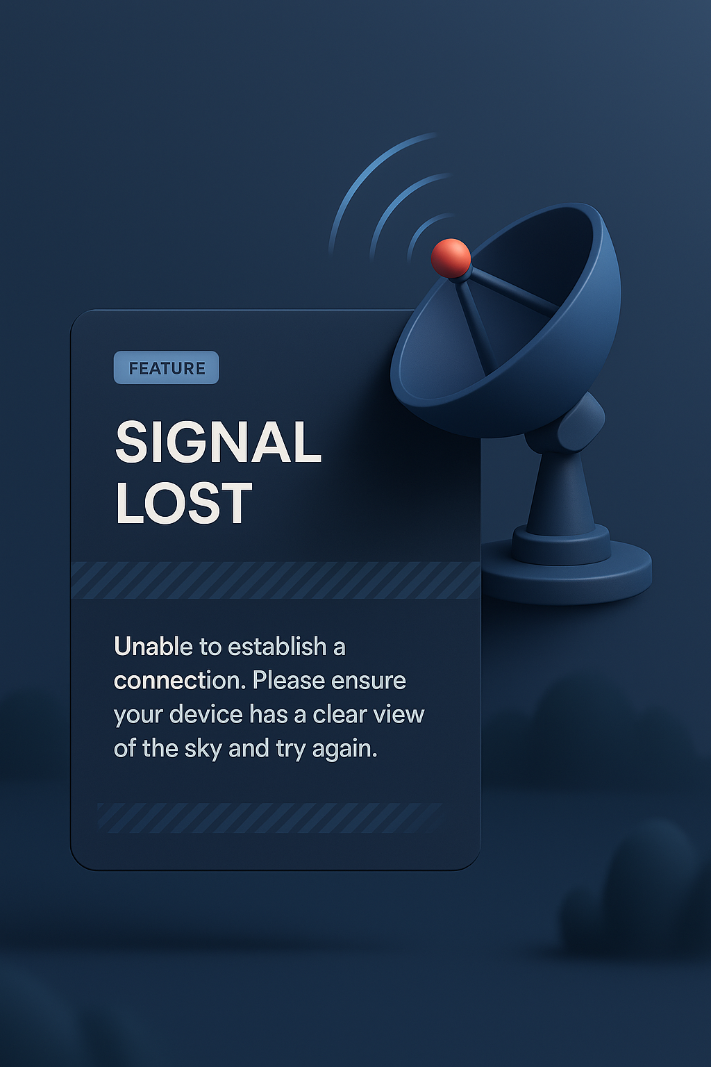 3D Illustration of Signal Lost with Modern Design Elements