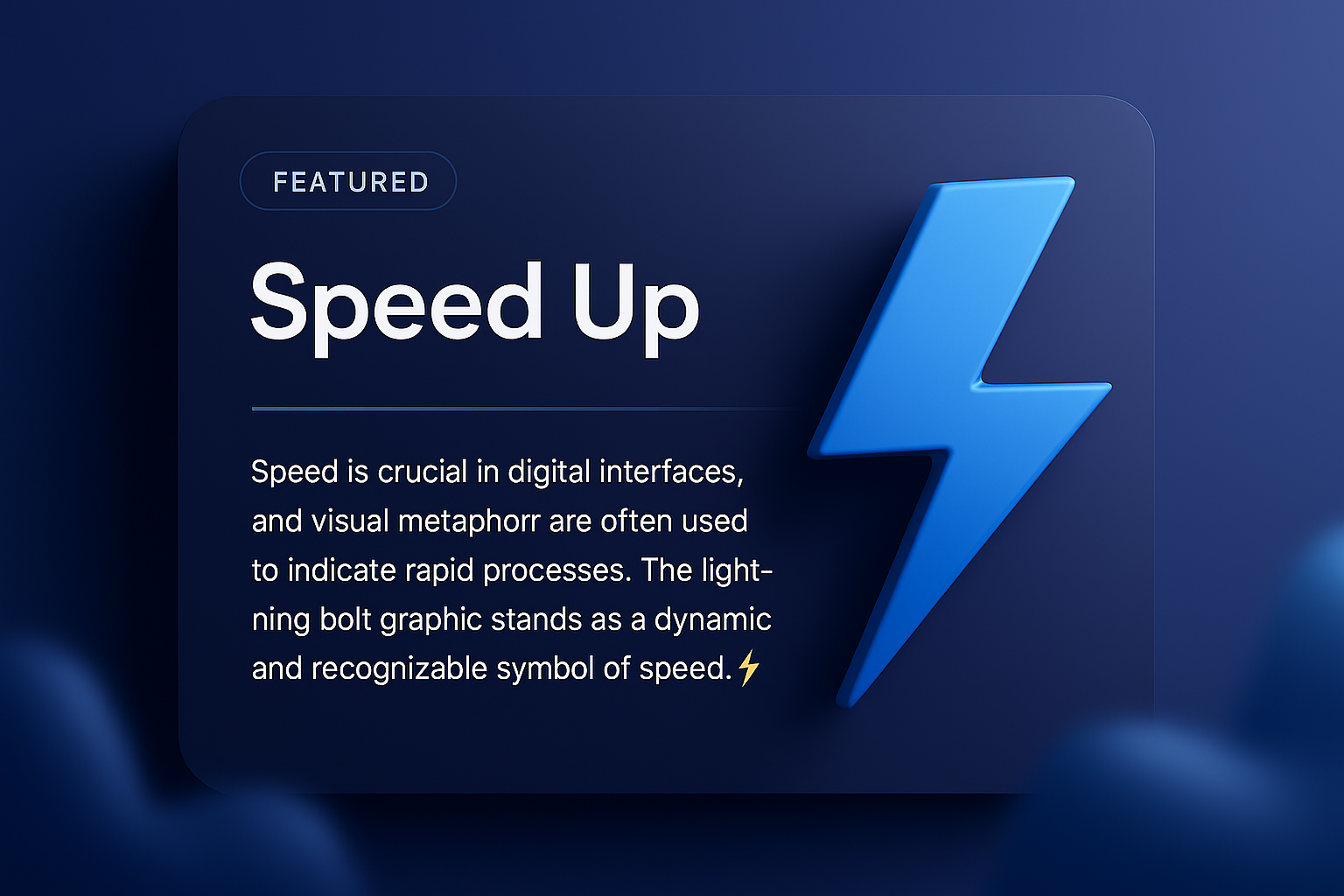 Dynamic 3D Illustration of Speed Indicators for Web Design