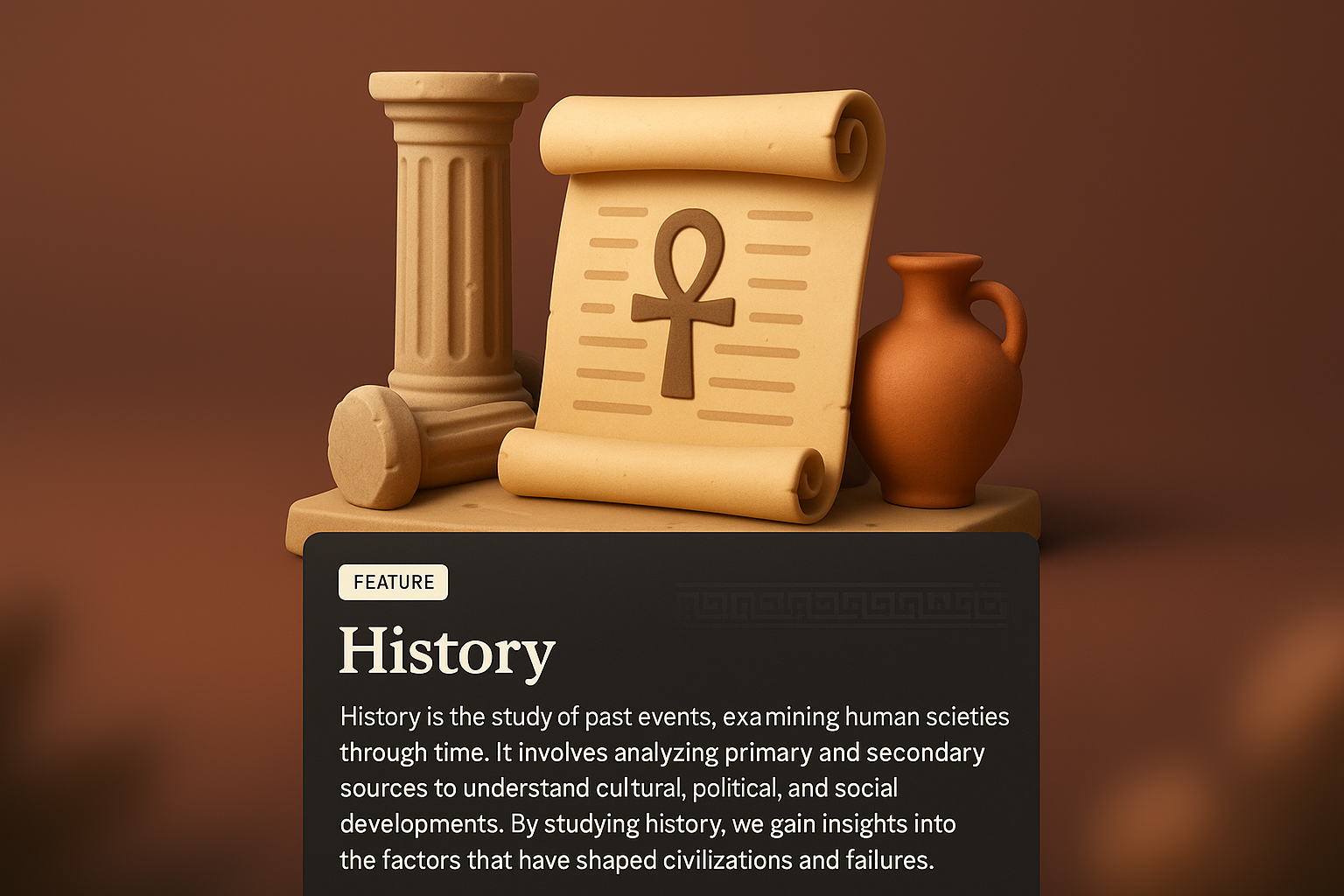 Engaging 3D Illustration of Historical Features