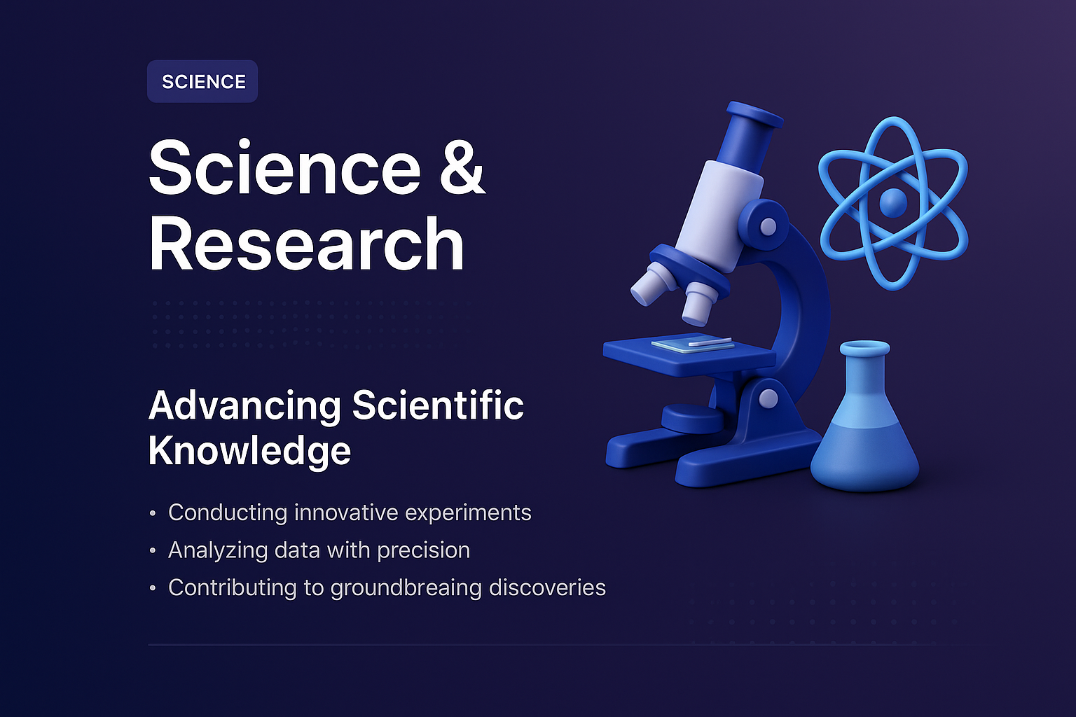 Landing Page Design for Science & Research Subject