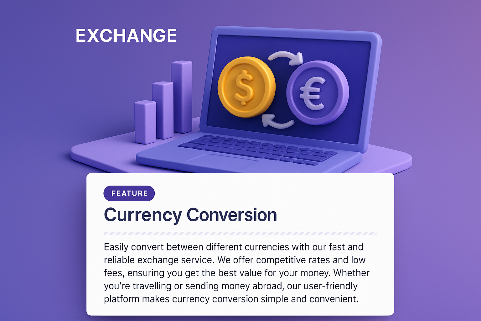 3D Graphic for Exchange Services Web Page