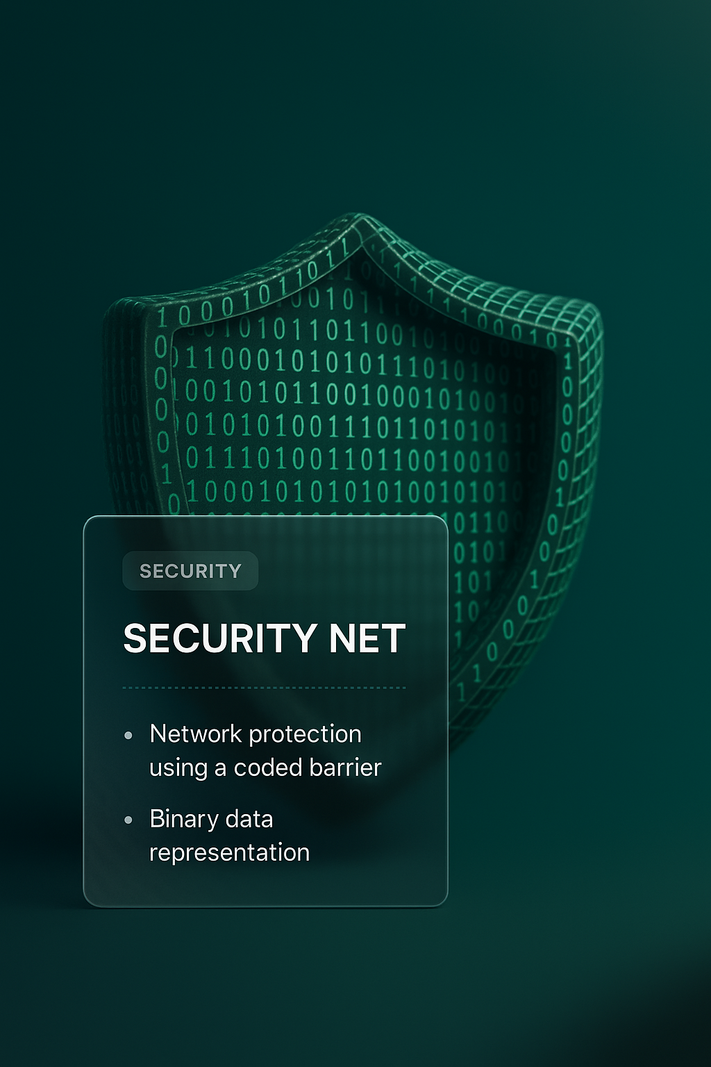 3D Illustration of Security Net Made of Binary Code