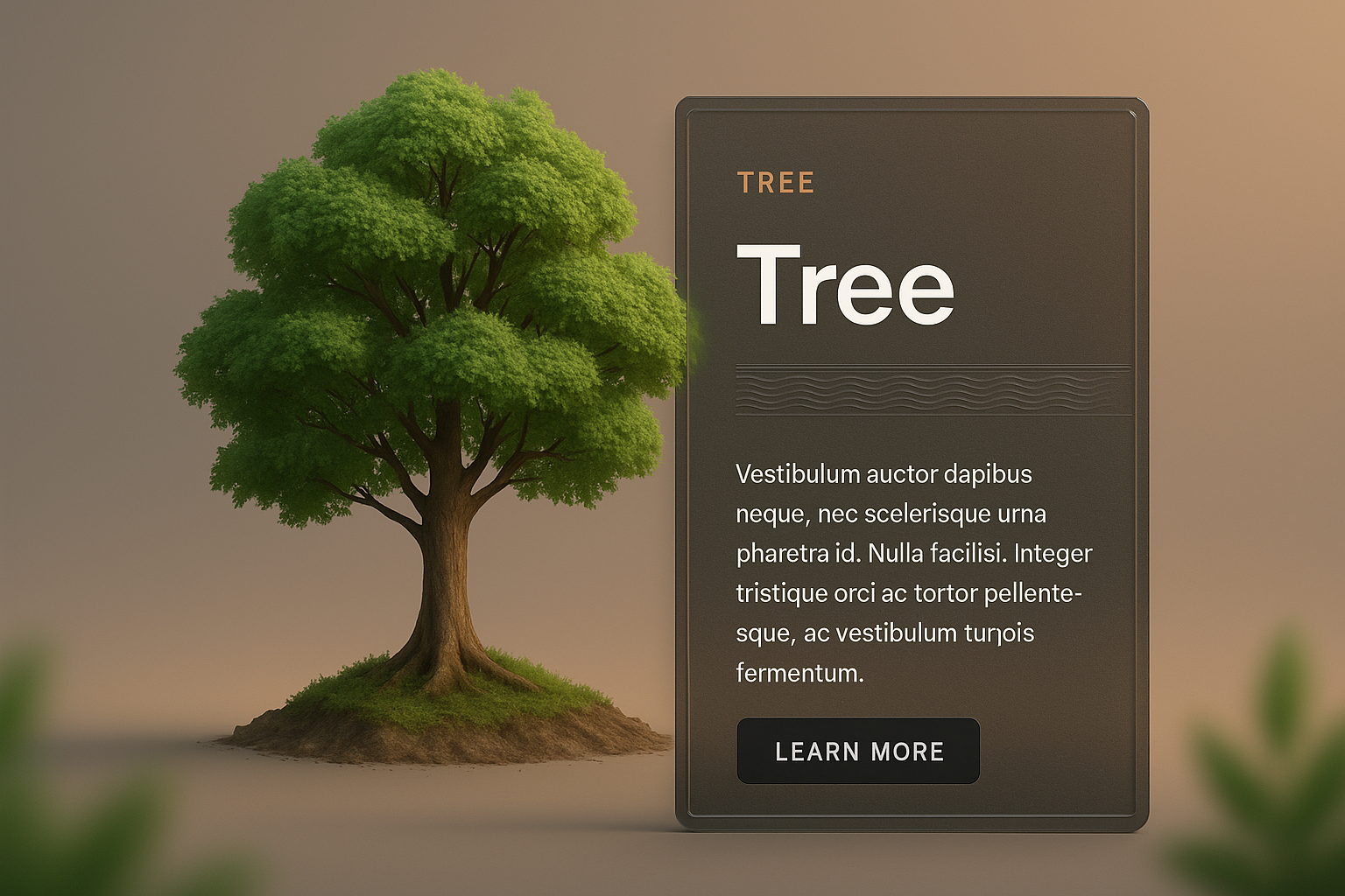 3D Tree Structure with Interactive Design Elements