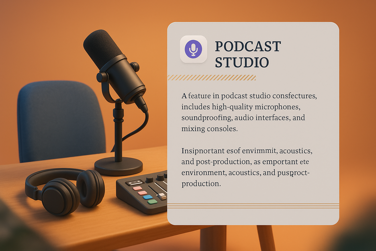 Modern Podcast Studio with High-Quality Equipment