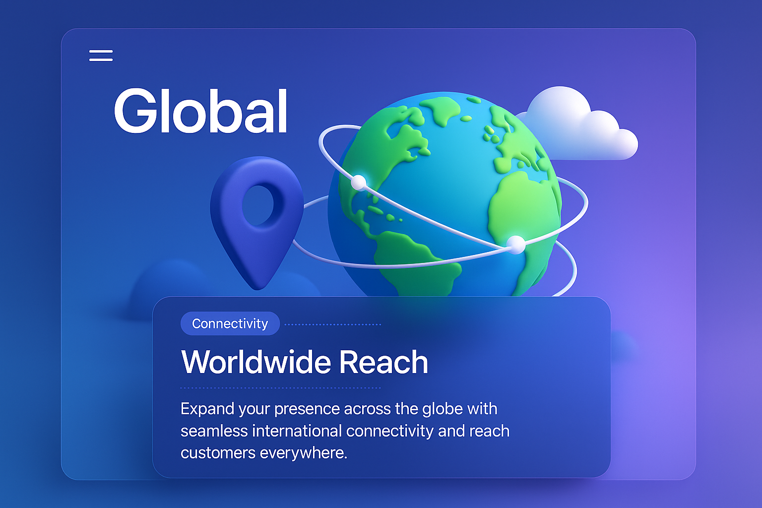 3D Illustration of Global Connectivity with Earth and Features