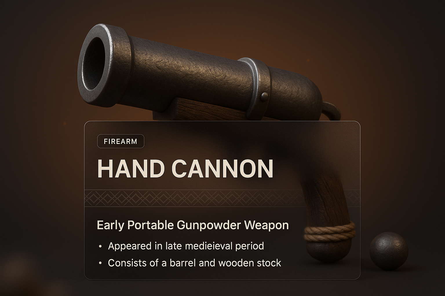 3D Hand Cannon Illustration with Clear Design Elements