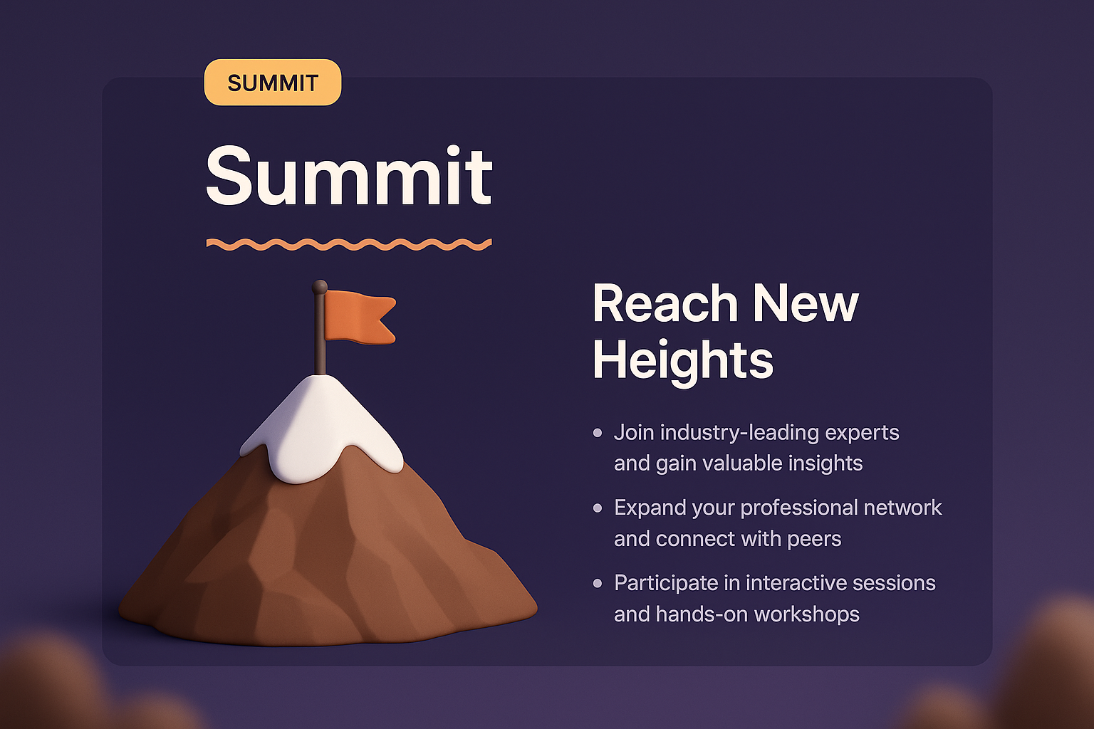 3D Landing Page Design for Summit Event