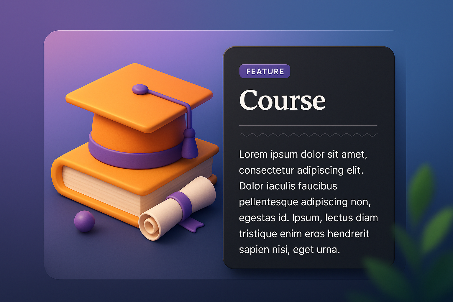 3D Web Page Design Featuring Course Highlights