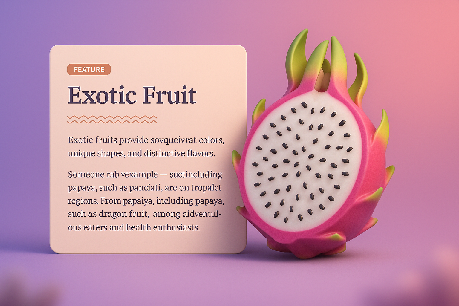 Stunning 3D Illustration of Exotic Fruit Design