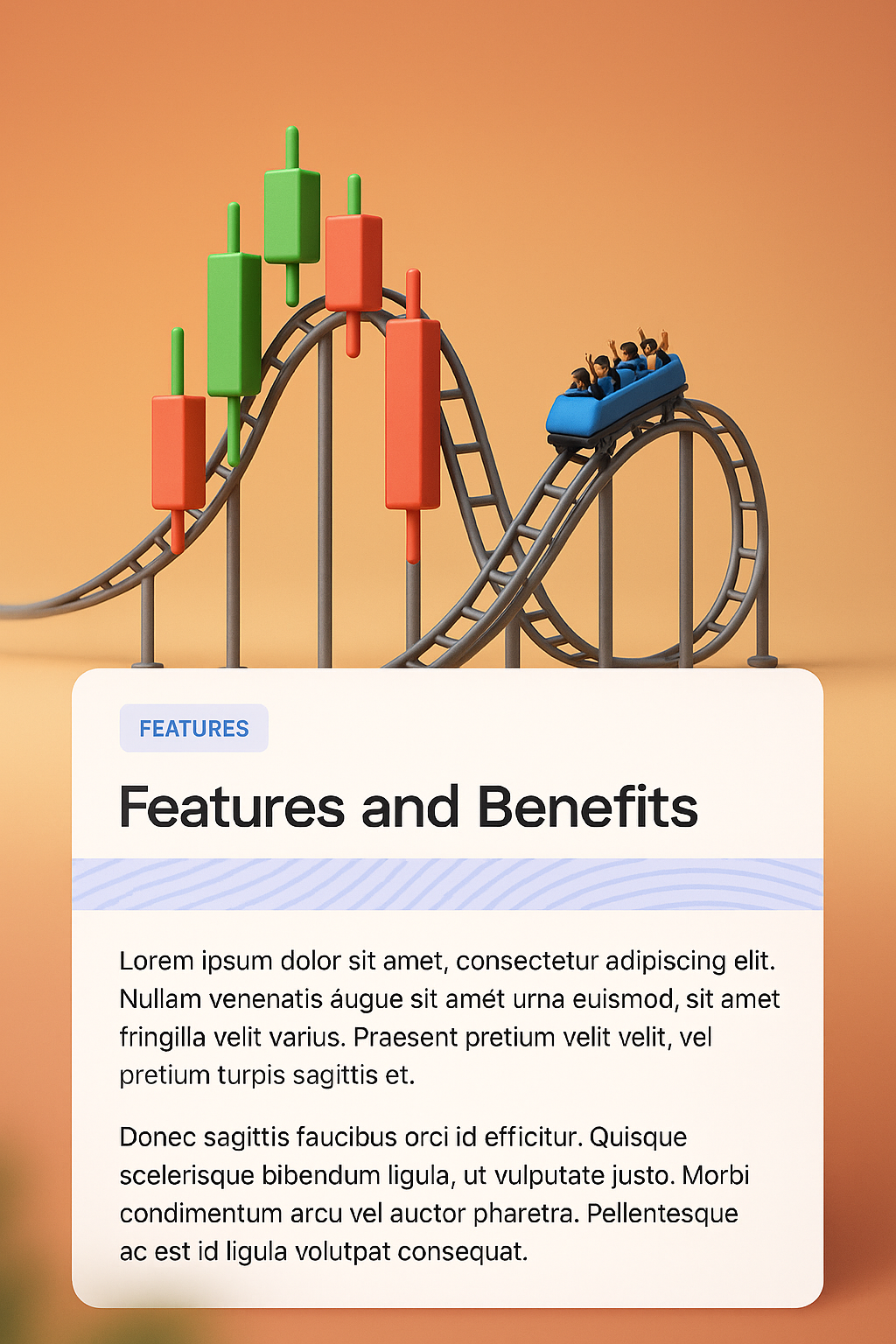 Financial Roller Coaster: A 3D Illustration of Market Trends