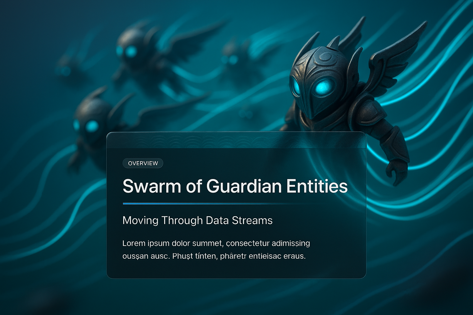 3D Illustration of Guardian Entities in Data Streams