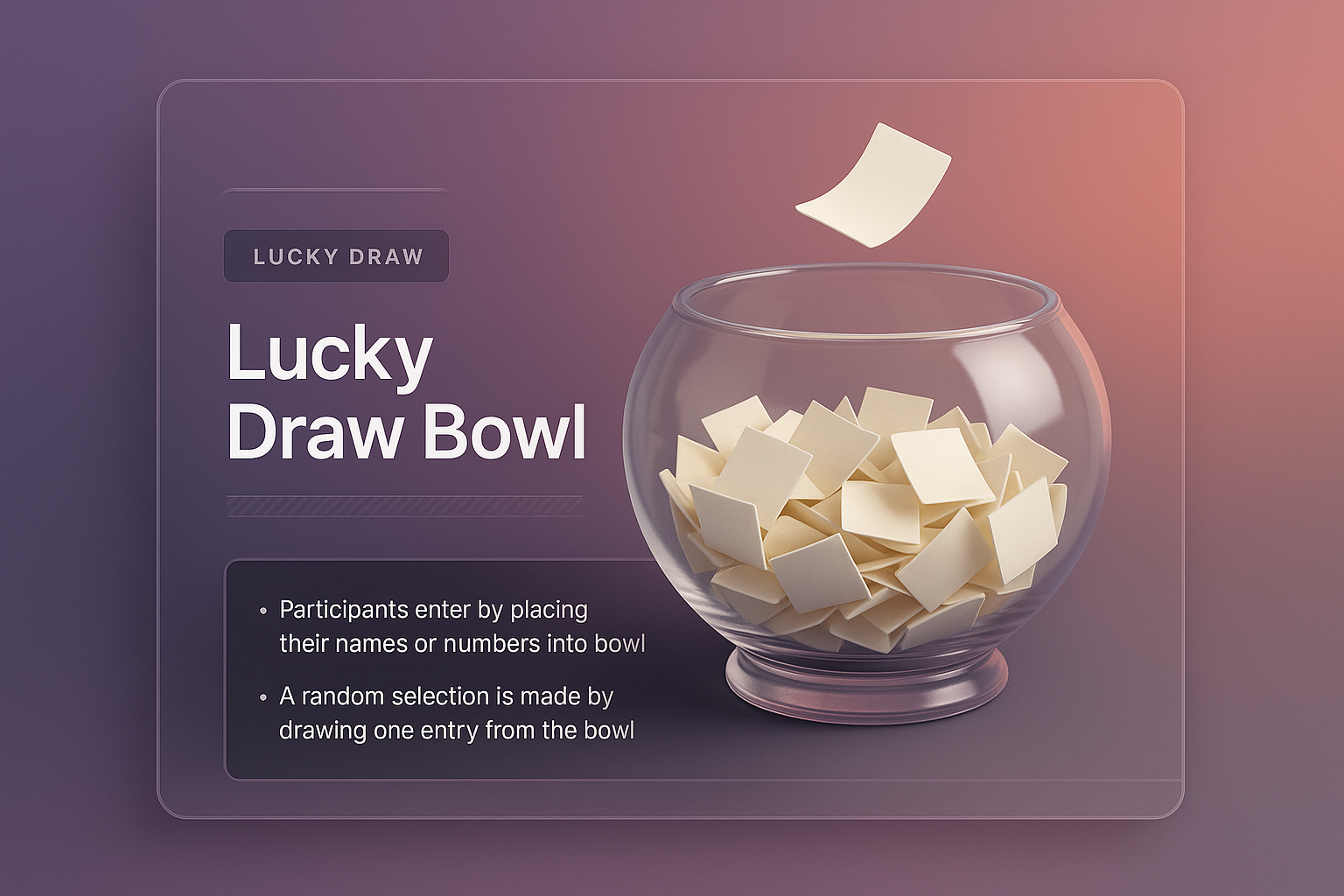 Engaging Lucky Draw Bowl Design for Event Participation