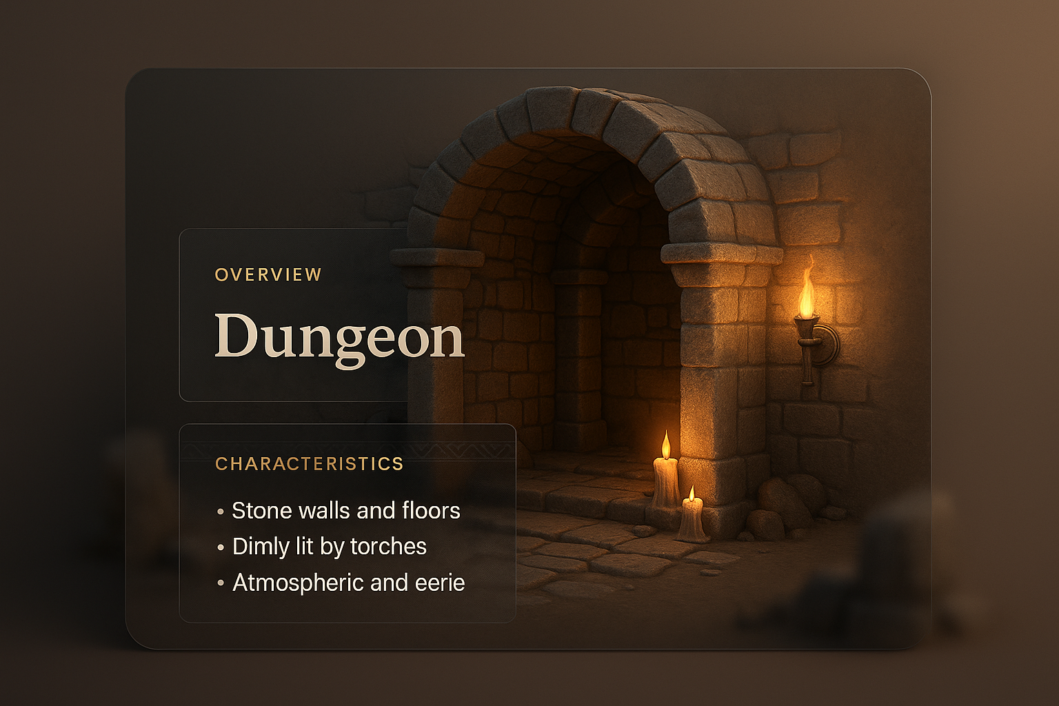Medieval Dungeon Web Design Concept with Atmospheric Lighting