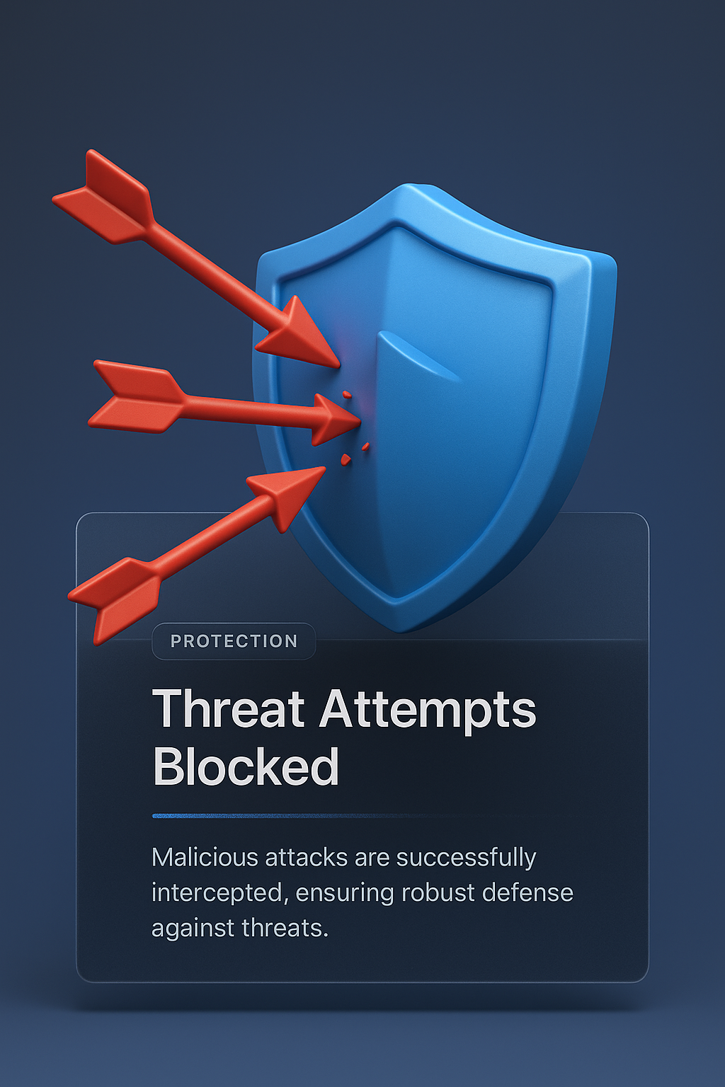 3D Shield Illustration Representing Threat Protection