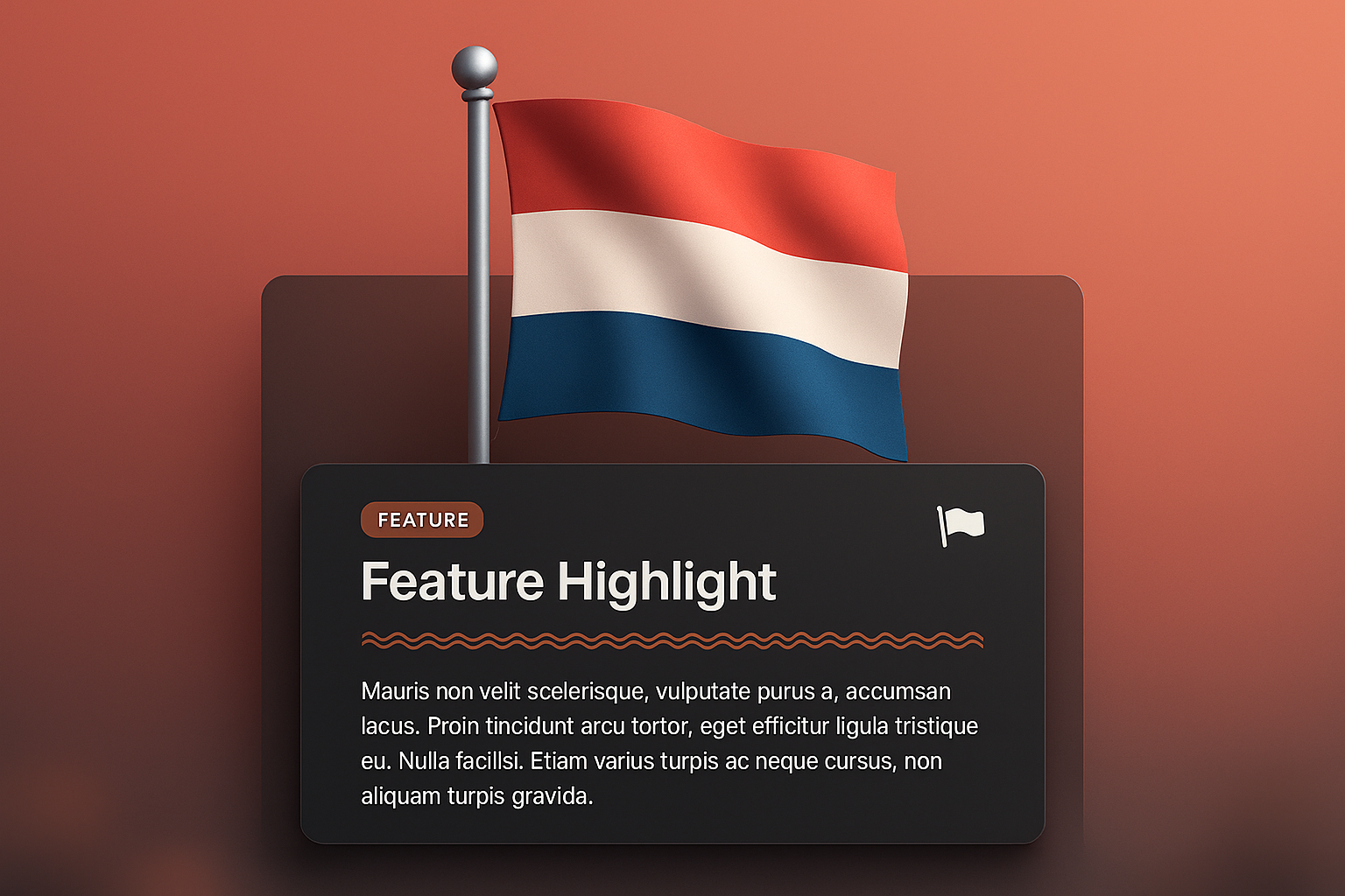 3D Flag Design with Feature Highlight for Web Page