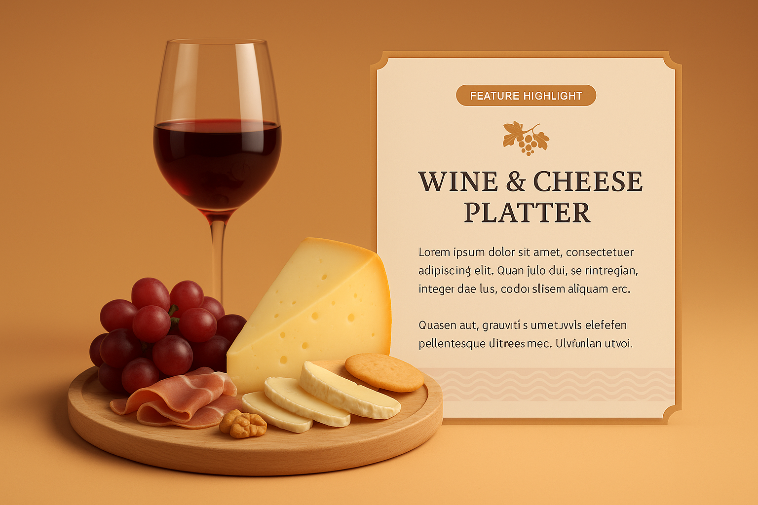 Elegant Wine and Cheese Platter Presentation
