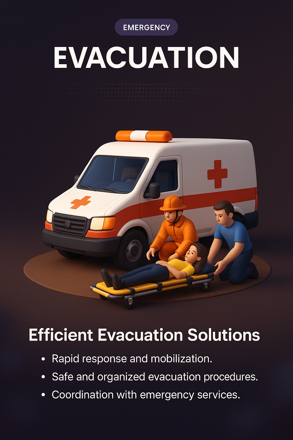 3D Illustration of Emergency Evacuation Solutions