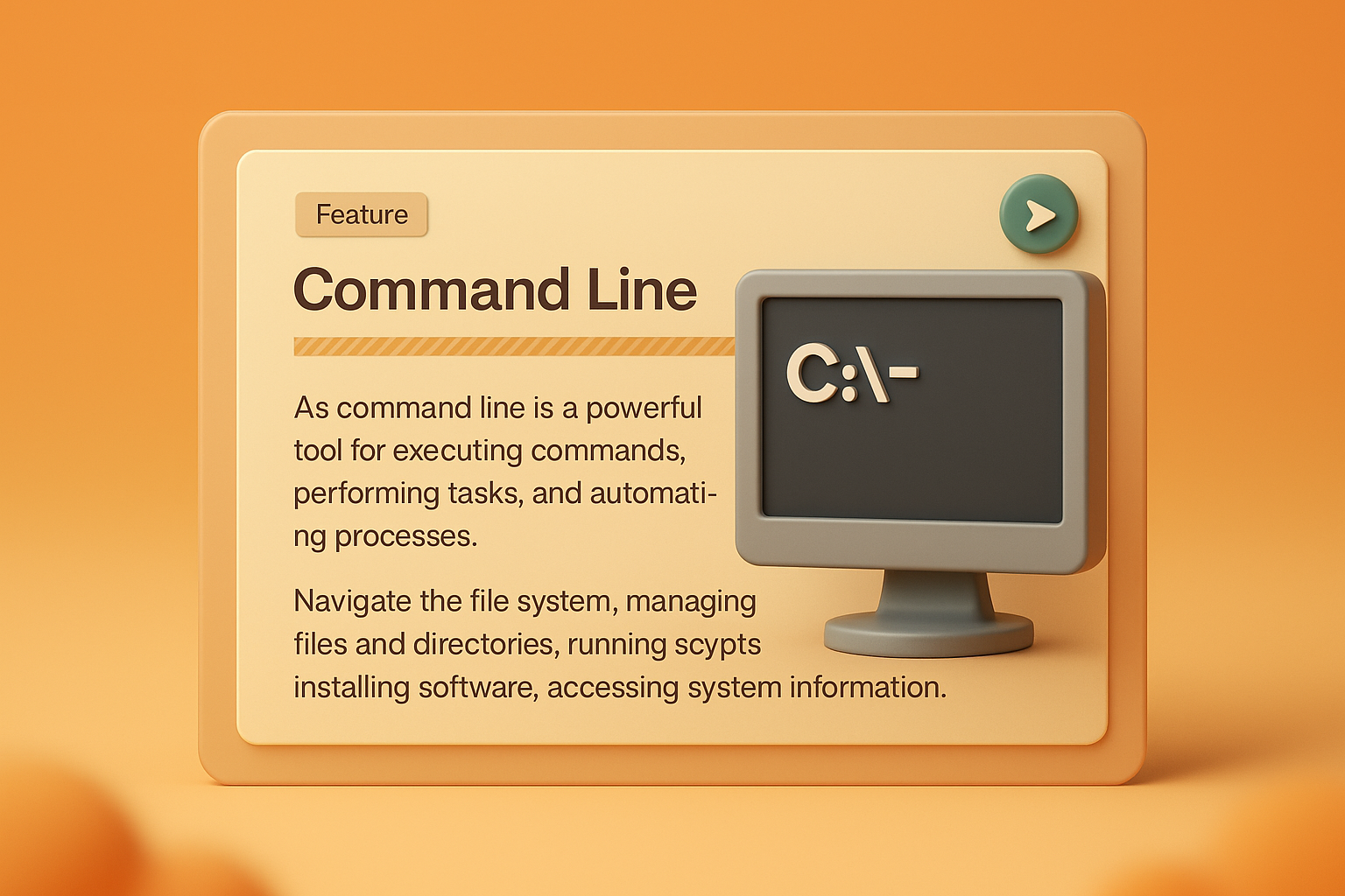 3D Web Page Design Featuring Command Line Tool