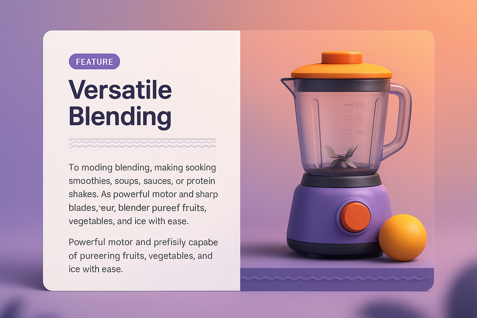 3D Illustration of Versatile Blender Design for Web Page