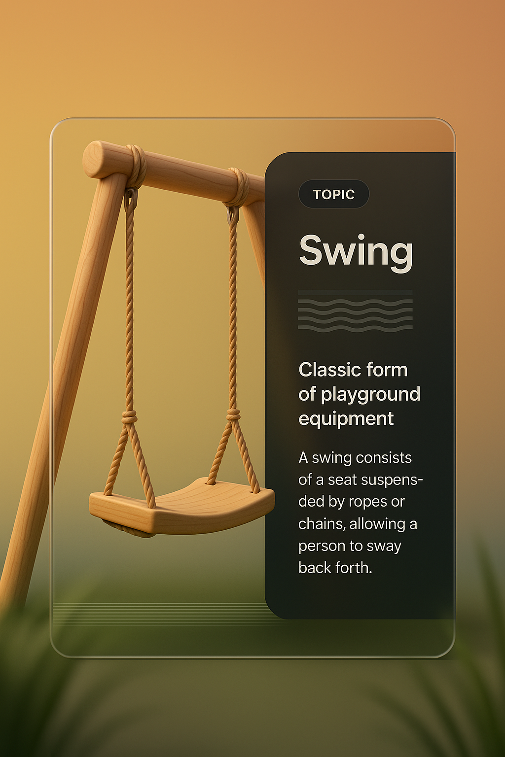 3D Illustration of a Swing for Web Design