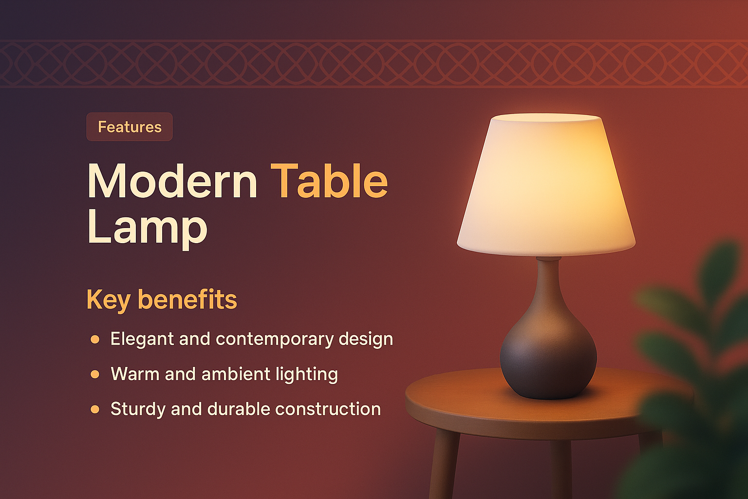 Elegant Modern Table Lamp Design with Key Features
