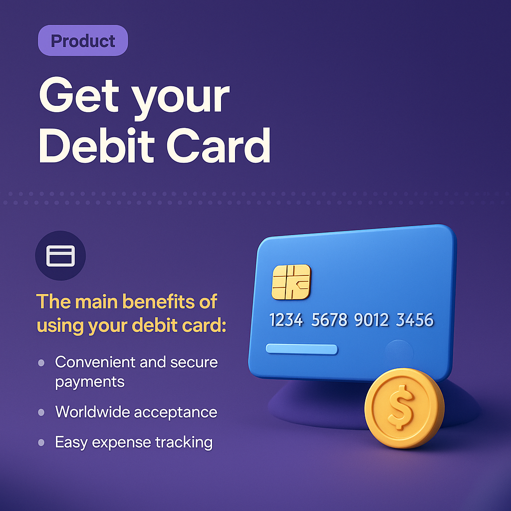 Modern Landing Page Design for Debit Card Features
