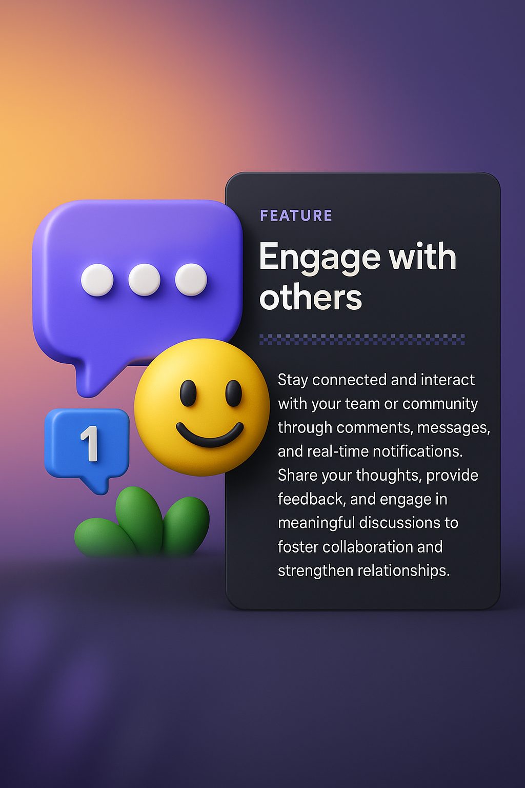 3D Web Design Illustration Featuring Interactive Elements