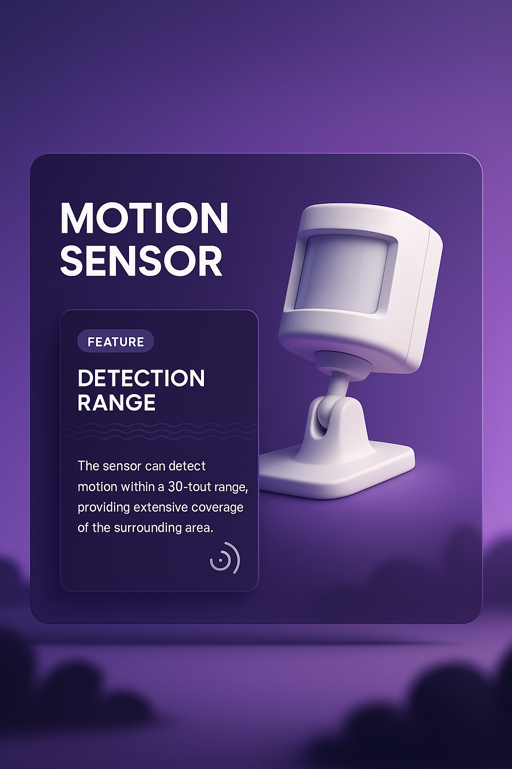 Dynamic 3D Illustration of a Motion Sensor with Feature Description