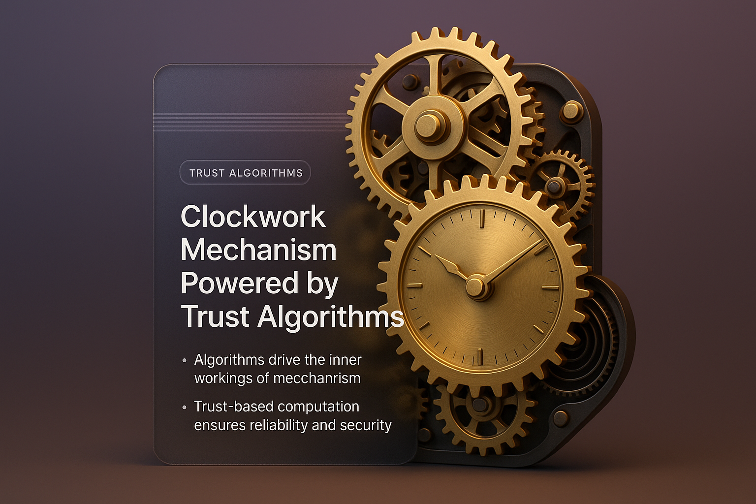 Clockwork Mechanism Powered by Trust Algorithms | 3D Illustration