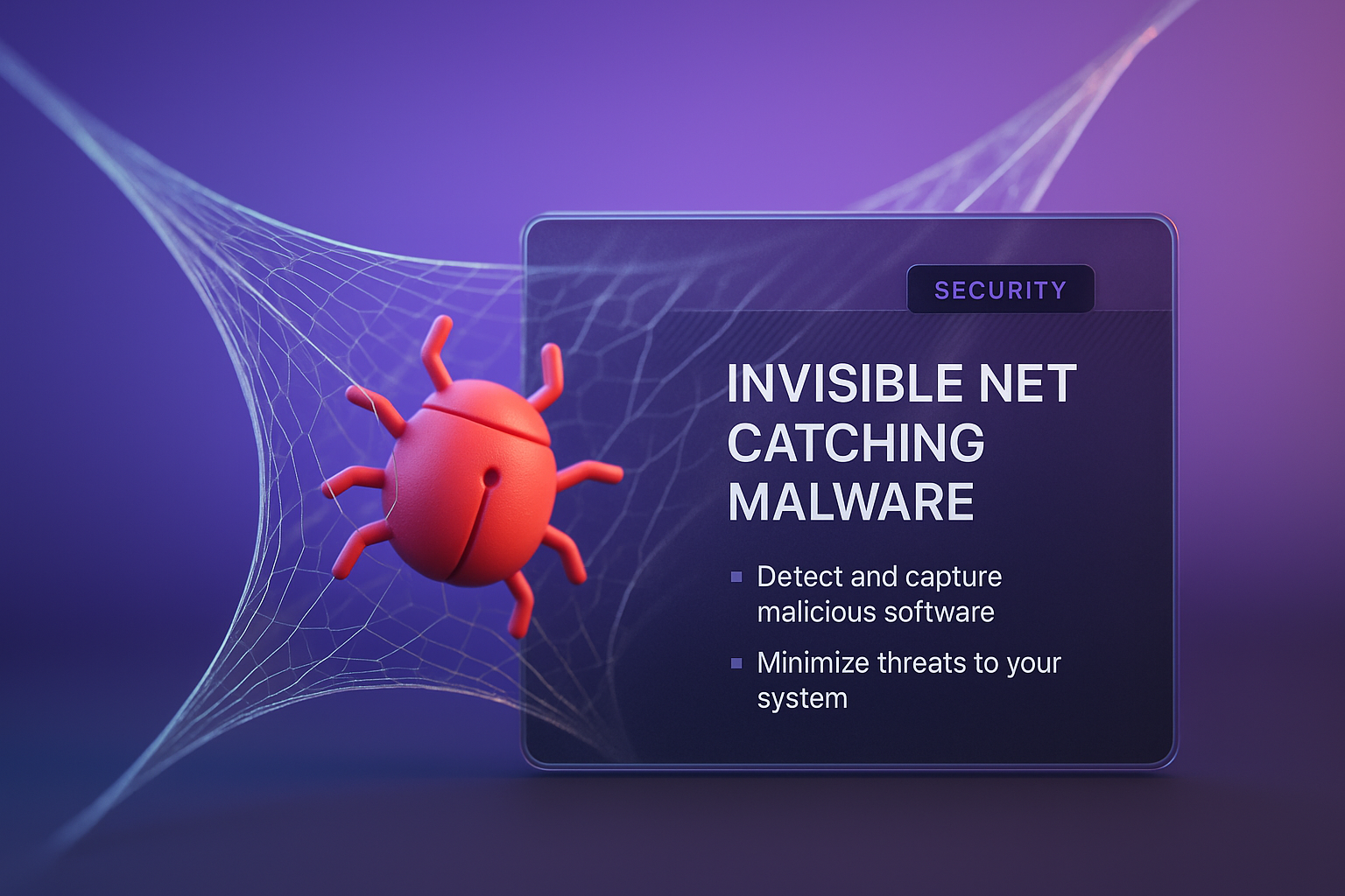 Invisible Net Catching Malware: A 3D Illustration